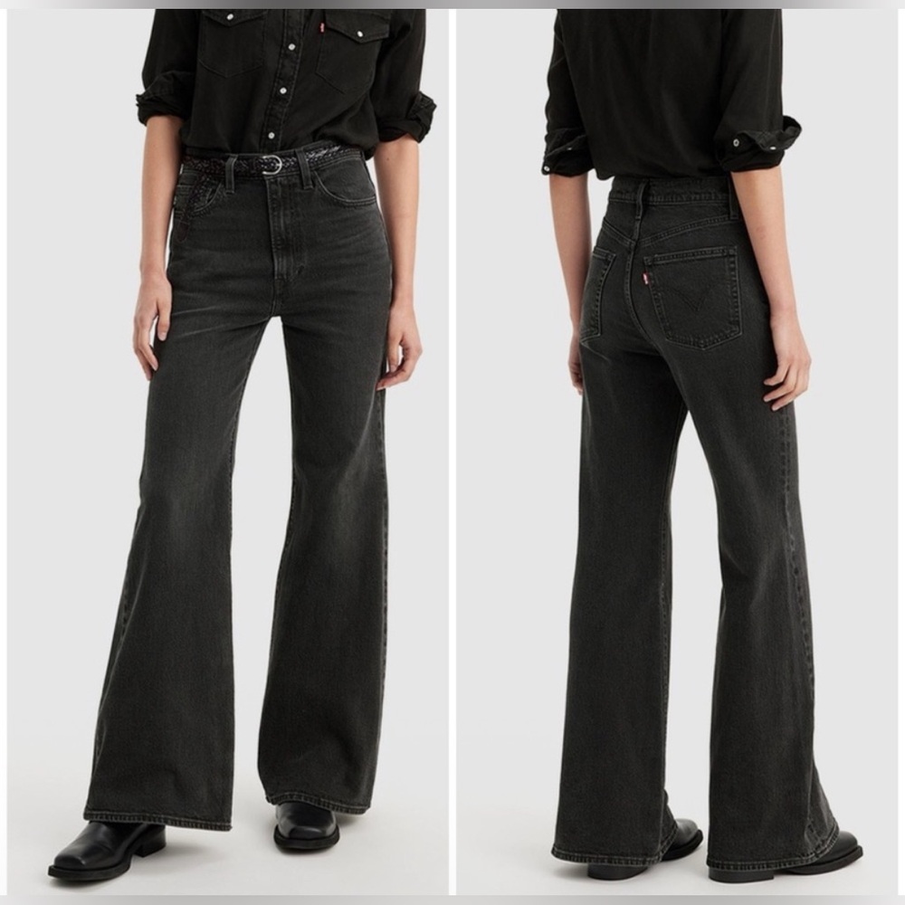 Levi's ribcage bell jeans on the town black 26/34 NWT